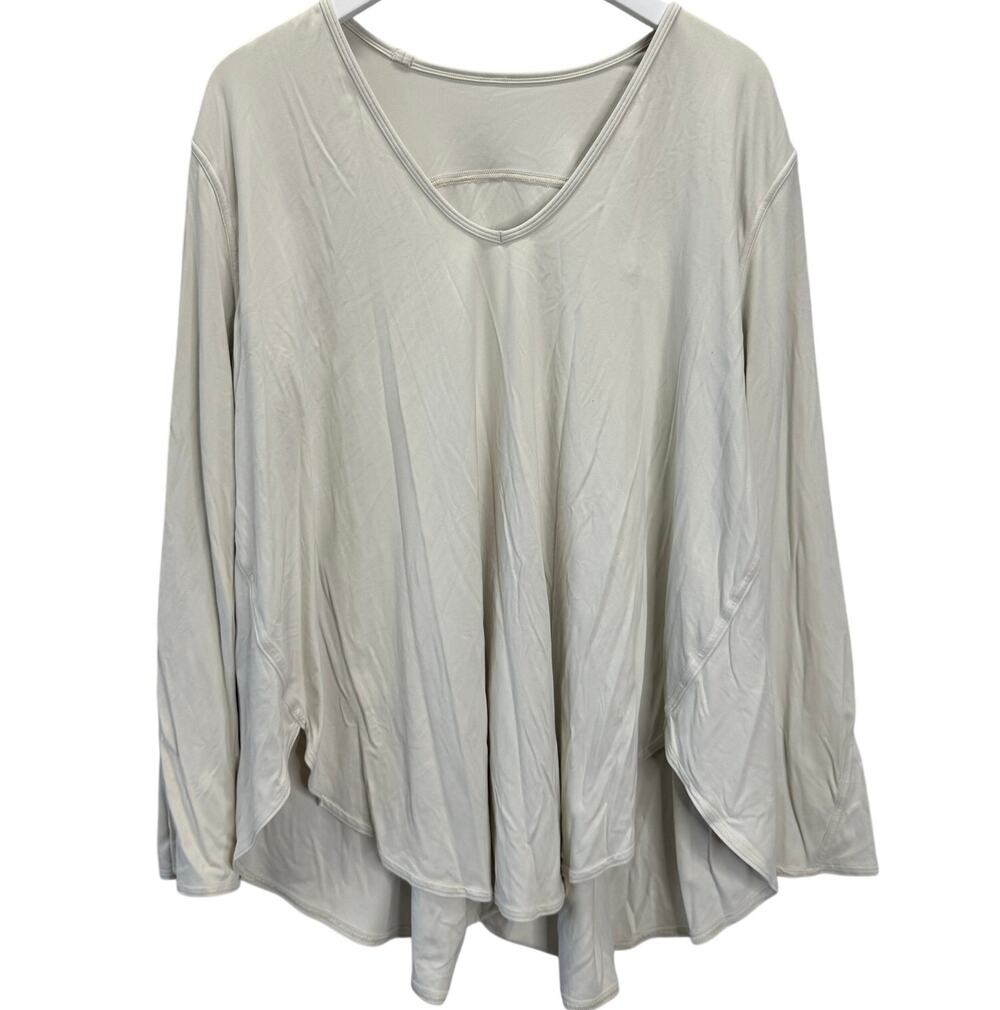 Lululemon Up for Down Time Long Sleeve Shirt Size 14 Light Beige Cream
